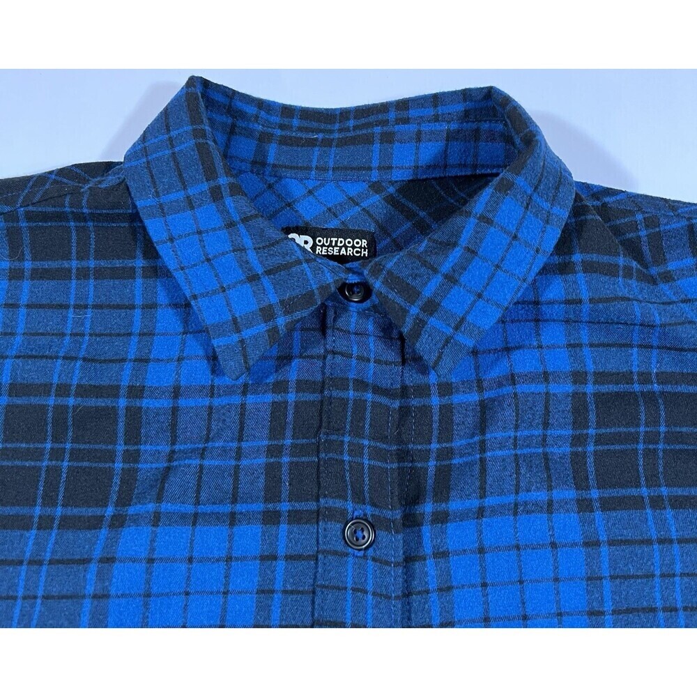 Outdoor Research Kulshan Flannel Blue/Black Tartan Plaid Women's Small - Picture 6 of 14